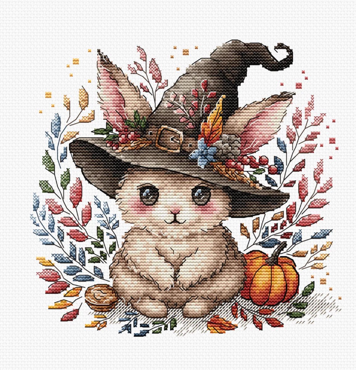 Borduurpakket AVA stitch - Magic Bunny in Autumn - Magisch Konijntje in de Herfst - P075 - Telpatroon
