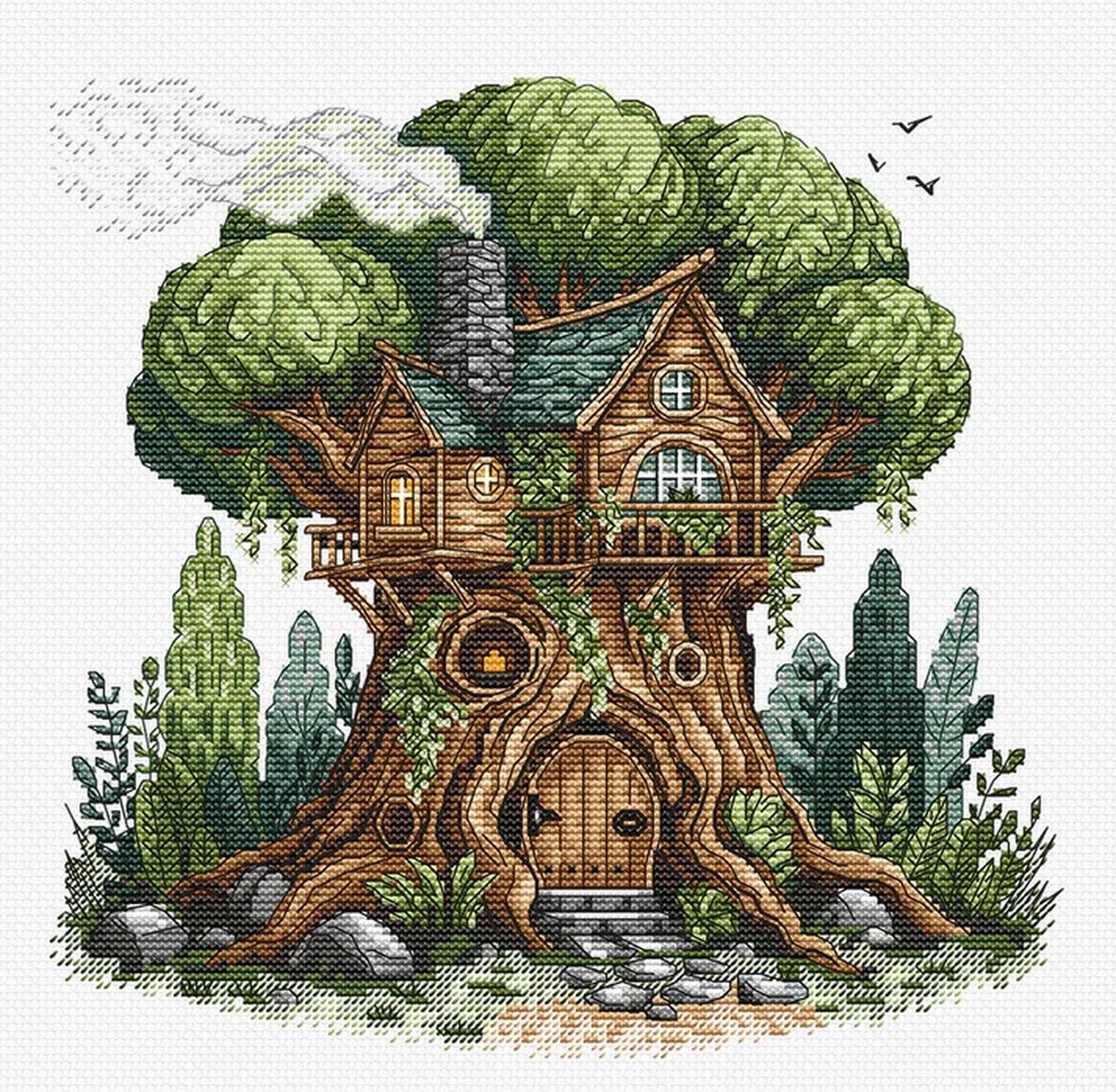 Borduurpakket Ava Stitch - Tree House - Boomhuis
