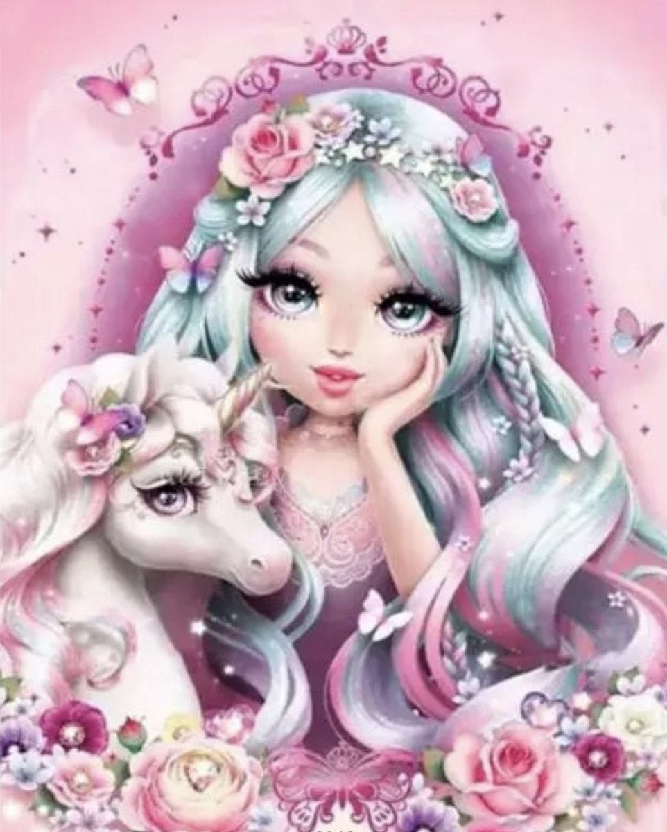 Diamond Painting Unicorns - Diamond Painting Eenhoorns - Volledige Bedekking - Vierkante Steentjes - 20 x 25 cm