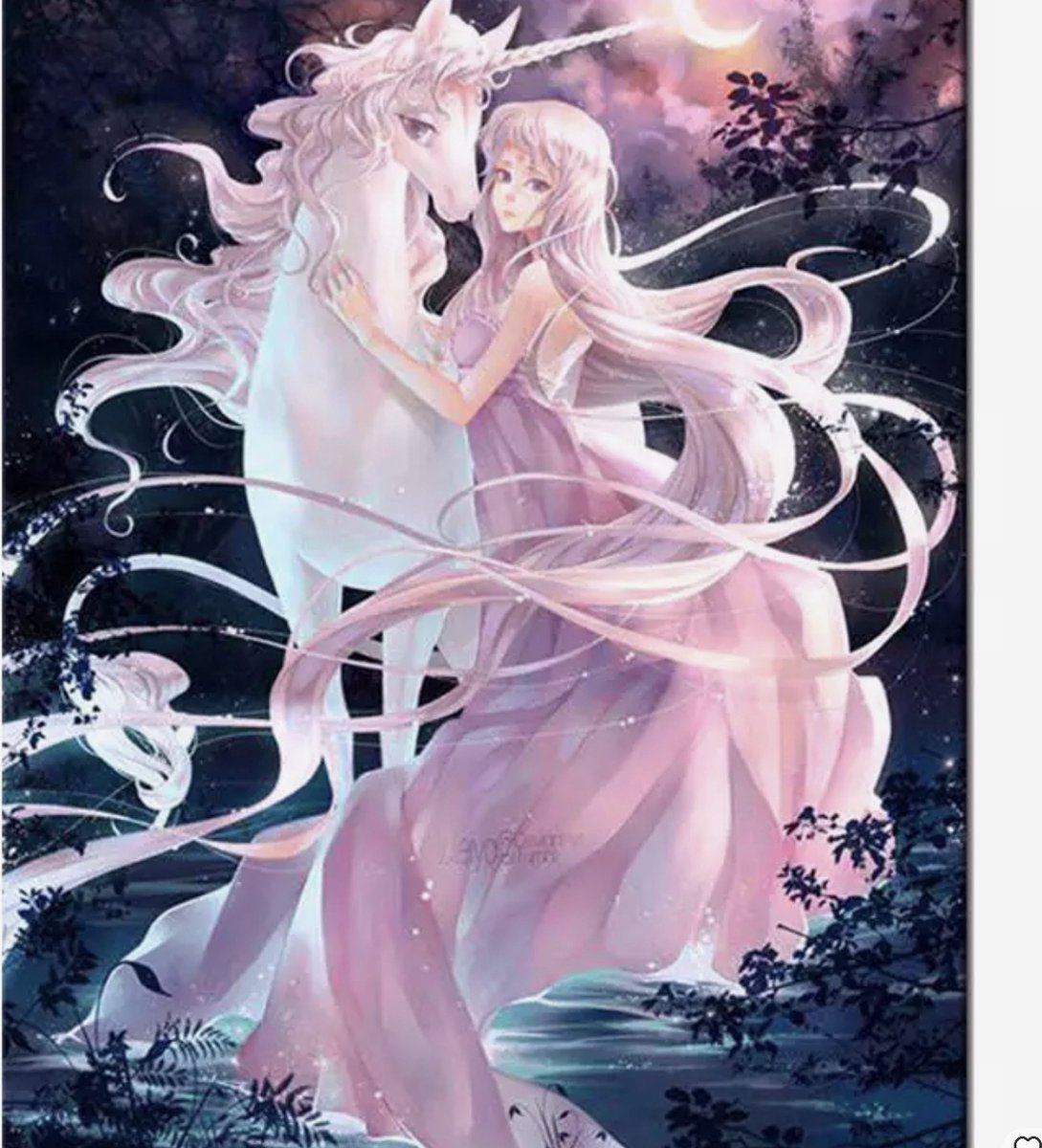 Diamond Painting Unicorns- Diamond Painting Eenhoorns - Volledige Bedekking - Ronde Steentjes - 20 x 25 CM