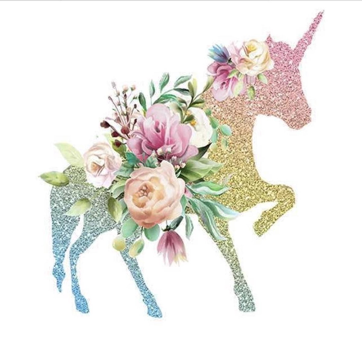 Strijkapplicatie Unicorn - Strijkapplicatie Eenhoorn - 21 x 23 CM