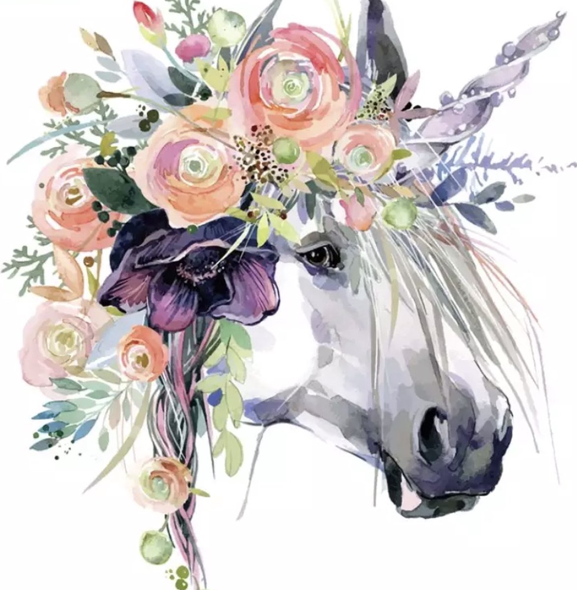 Strijkapplicatie Unicorn - Versiering Kleding Unicorn - Strijkembleem Eenhoorn - 18 x 22 CM