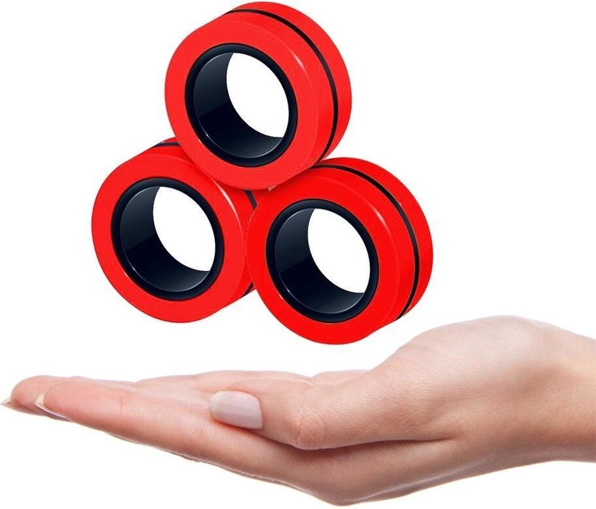 Fingears - Magneet ringen - Finger Spinner - Magneet Vinger Spinner - Magnetische ringen - Fingears - Spinner - Magneet Spinner -   Magnet Spinner –   toy - Rood
