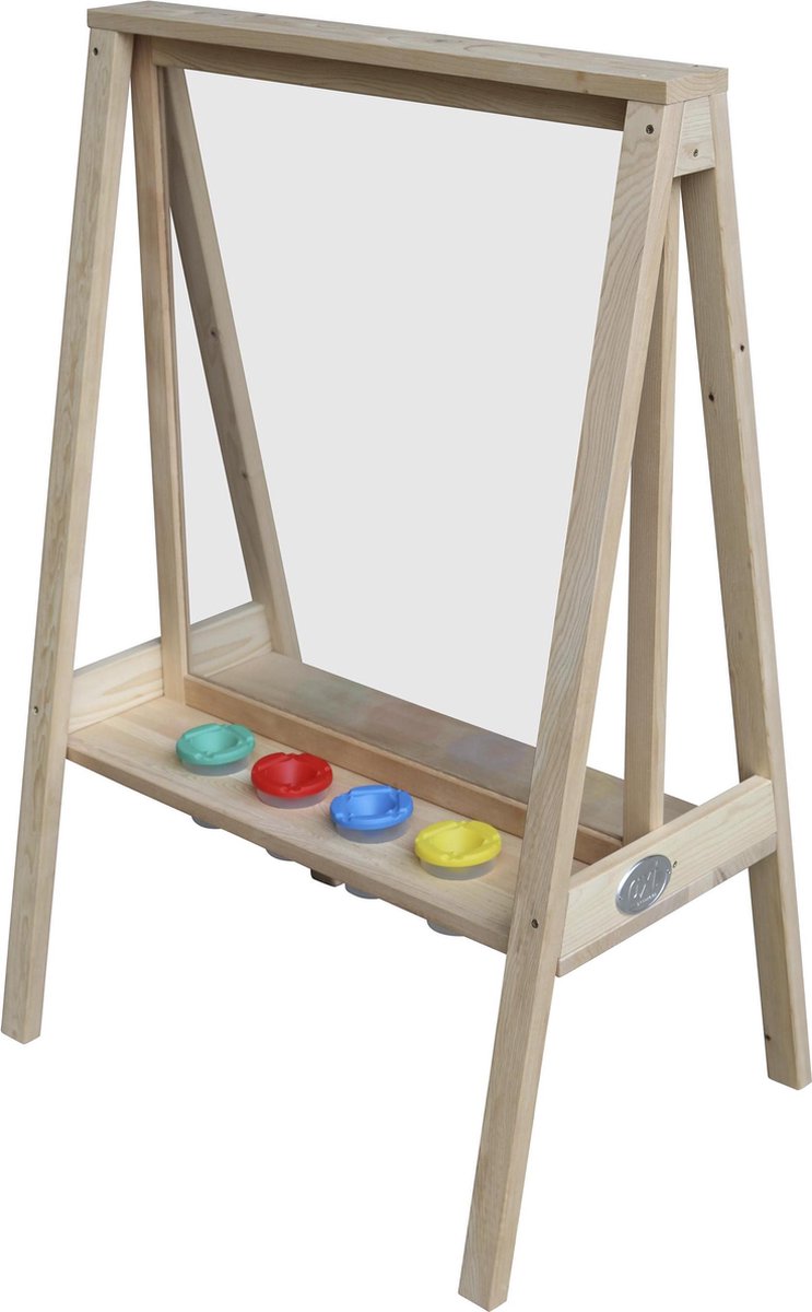   Eric Activiteiten Ezel Naturel Bruin - Plexiglas canvas - Inclusief vier gekleurde bakjes