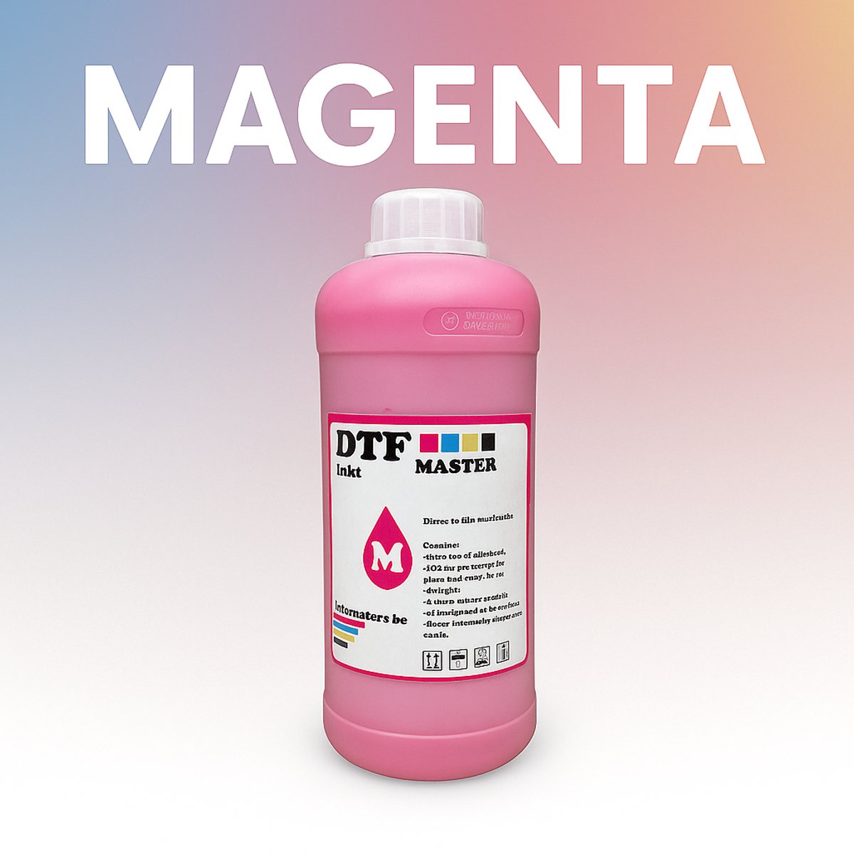DTF INKT -PRINTMASTERS-MAGENTA-HIGH KWALITEIT-DTF PRINTER-1 LITER-ROOD