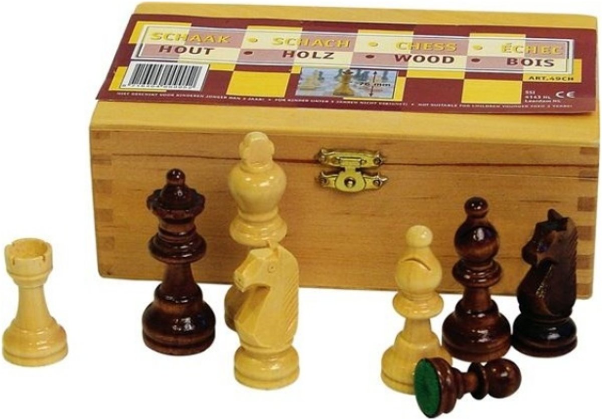 Abbey Game Schaakstukken - 76 mm - Bruin/Wit