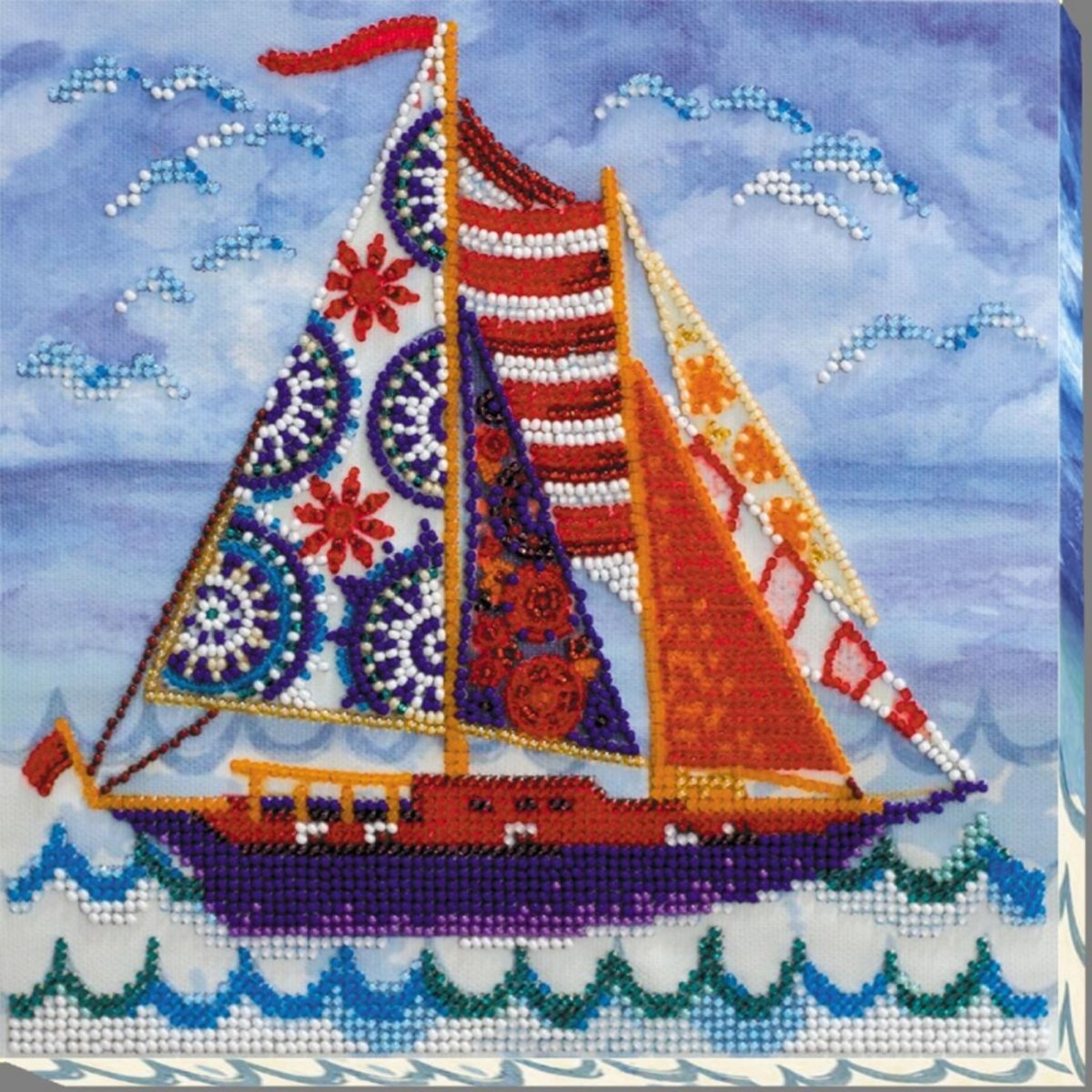 Borduurpakket met KRALEN - ABRIS ART - PASSING WIND