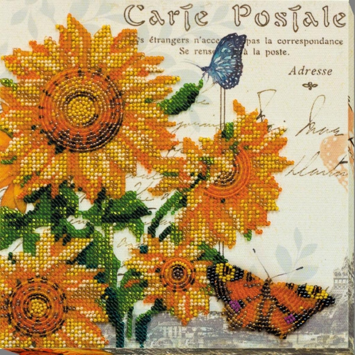 Borduurpakket met KRALEN - ABRIS ART - SUNNY MOOD