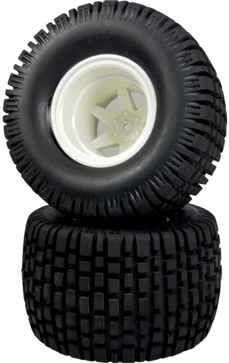 Absima 1:10 Monstertruck Complete wielen Block-Profiel Wit 2 stuk(s)