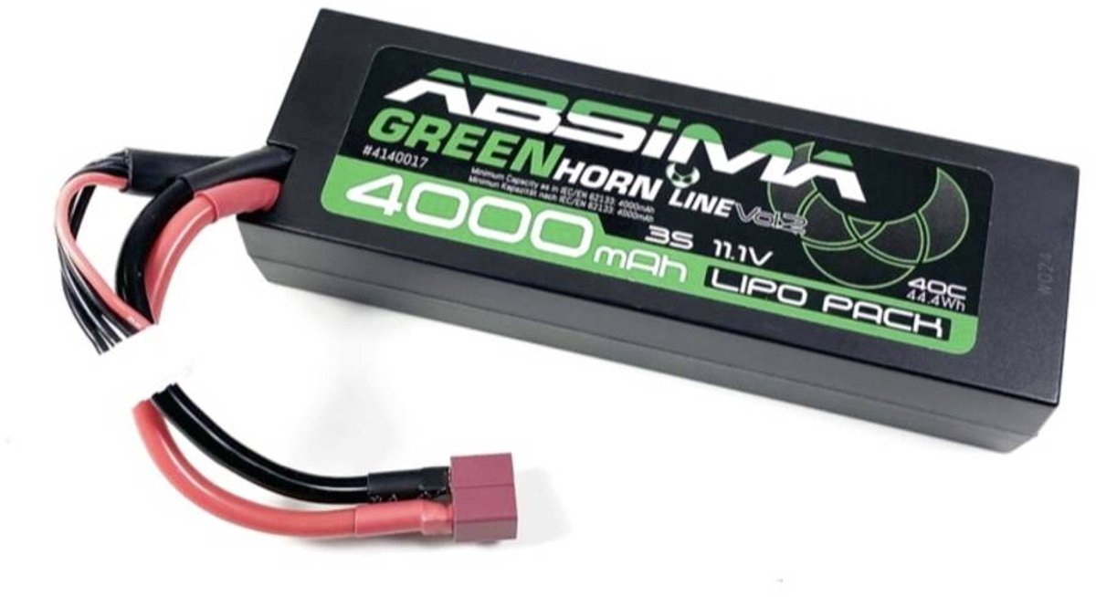 Absima LiPo accupack 11.1 V 4000 mAh 40 C Hardcase T-stekkers