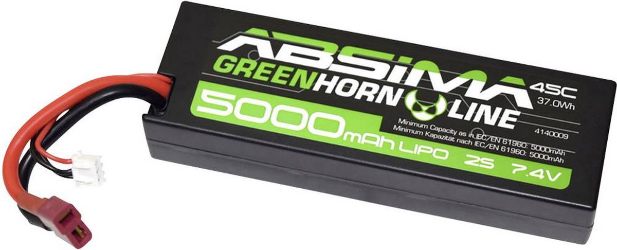 Absima LiPo accupack 7.4 V 5000 mAh Aantal cellen: 2 50 C Box hardcase T-stekkersysteem