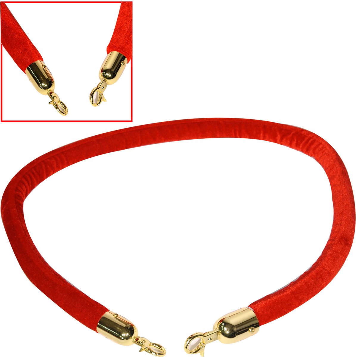 Geleidingssysteem rood touw (1,5m) Rope voor VIPs (goud)