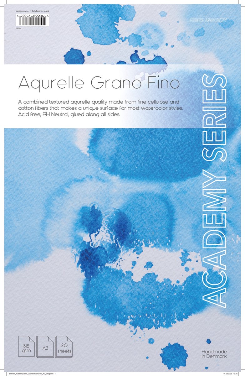 Academy Series - Aaquarelpapier A3 - Fijnkorrelig - 315 g/m2 - 20 vellen