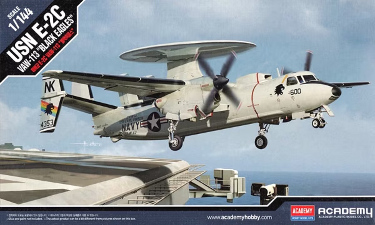 1:144 Academy 12623 U.S. Navy E-2C VAW-113 Black Eagles Plastic kit