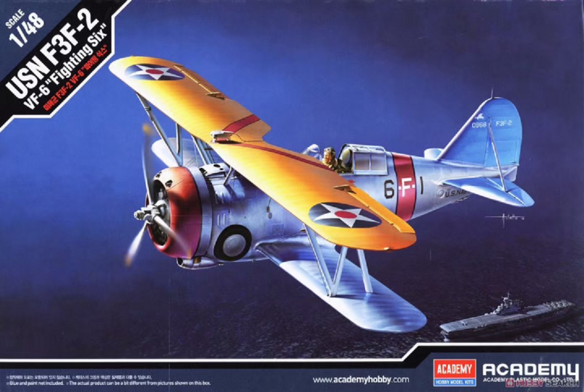 1:48 Academy 12326 US Navy Fighter F3F-2 - VF-6 Fighting Six Plastic kit