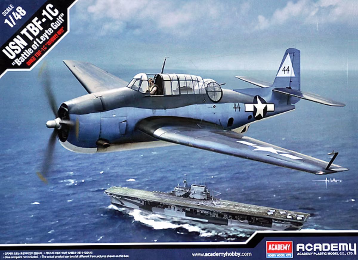 1:48 Academy 12340 TBF-1C Plane -Battle of Leyte Gulf Plastic kit