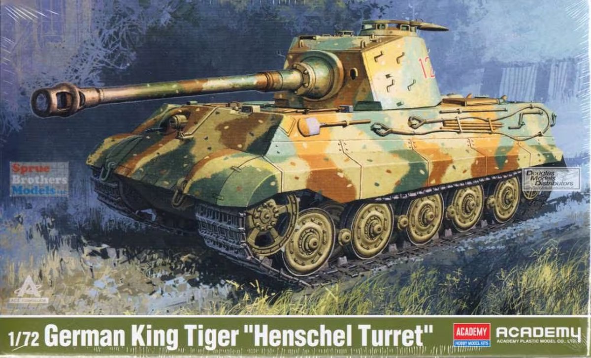 Academy Modelbouwpakket Militaire voertuigen - 13423 German King Tiger - Henschel Turret Plastic - 1:72 -