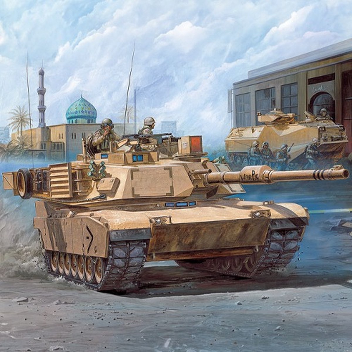 Academy Modelbouwpakket Militaire voertuigen - 13430 M1 Abrams USMC M1A1 - Tank Plastic - 1:72 -