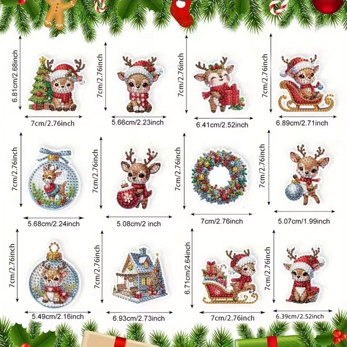 Diamond Painting Kersthanger - Twee zijden beplakken - Kerstboom - Sleutelhanger - Kerstmis - Kerst - Versiering