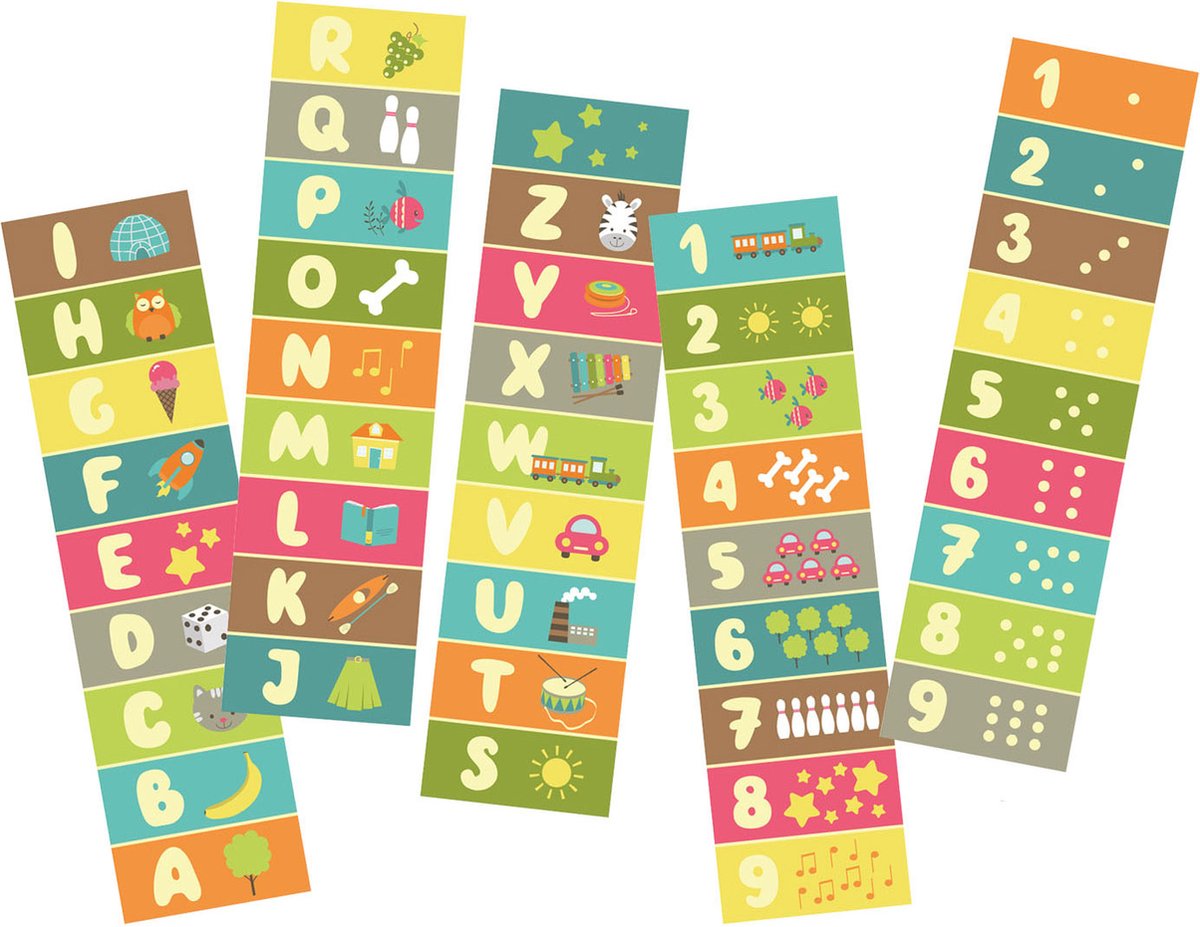 Speelkleed Letters en Cijfers 40x150cm, Set van 5