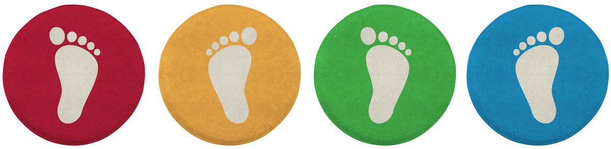 Voeten Cirkels Speelkleed, 4st.