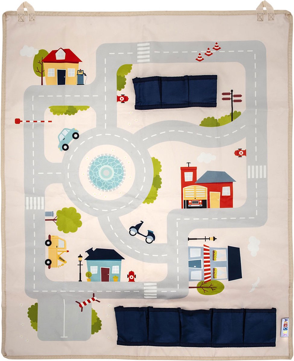 speelkleed verkeer voor op de muur met opbergvakjes Merk: Achoka