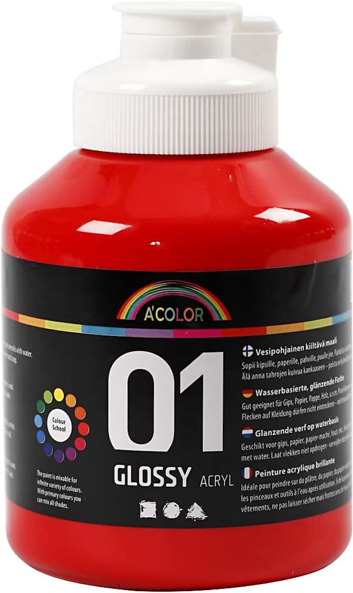 A-color Glossy acrylverf, rood, 01 - glossy, 500 ml