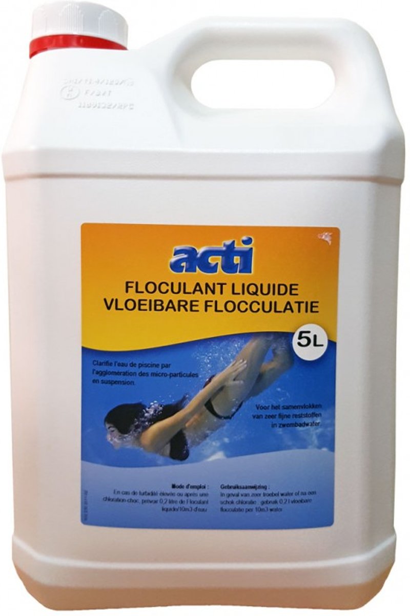 Vloeibaar anti vlokmiddel voor zwembaden 5 liter