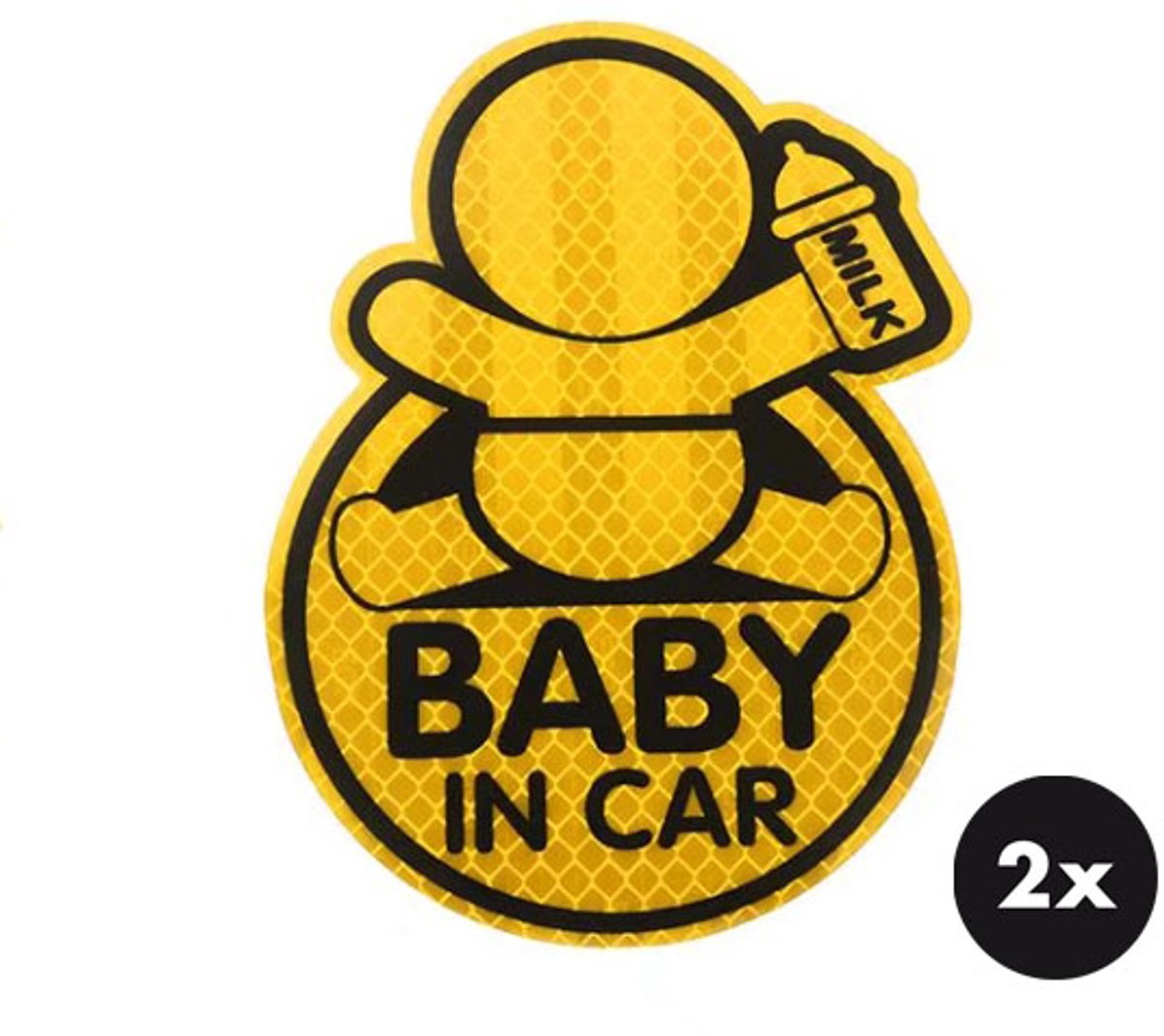 Actie4you® - Autosticker - Baby in Car – Baby on board – Baby sticker – 11CM x14CM - Reflecterend – 2 Stuks - Oranje