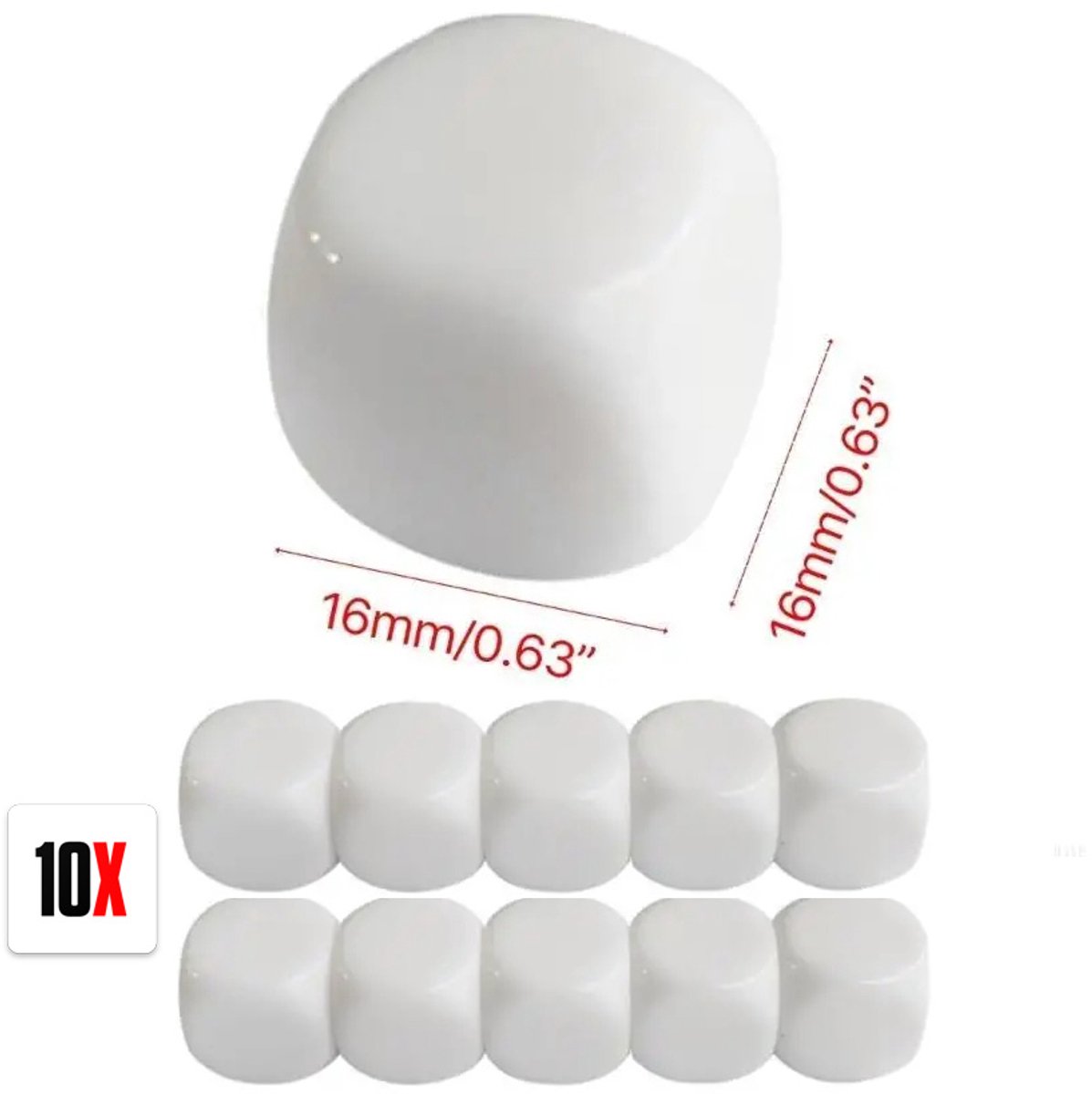 Actie4you® - Lege Dobbelstenen - Blanco Dobbelstenen - Witte Lege Dobbelstenen 10 Stuks