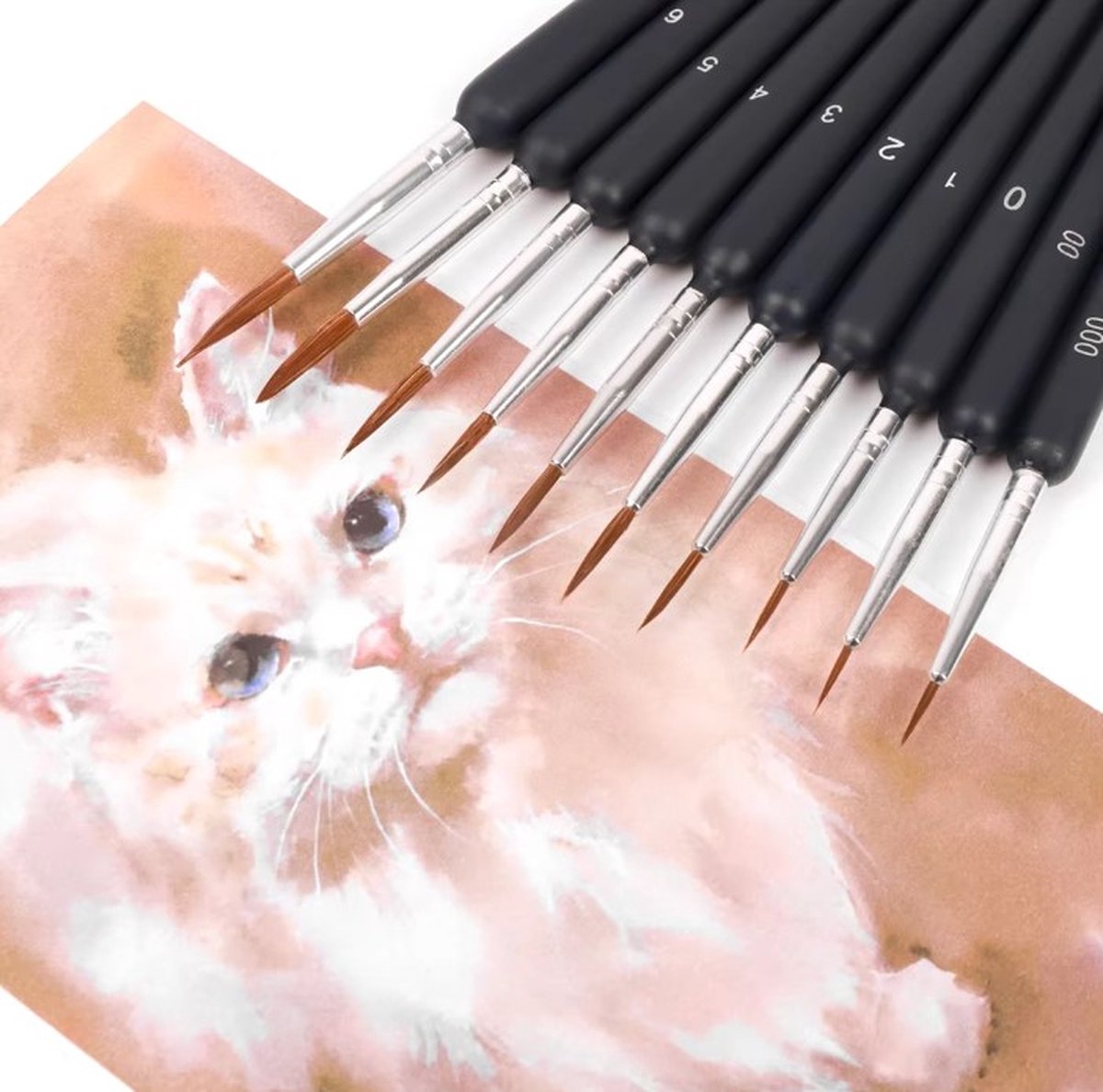 Actie4you® - Professionele Dunne Penselenset - Super Fijn voor detail - Penselen Schilderen - Dunne Kwast - Gedetailleerd Schilderen - Nail Art – Aquarel – Waterverf - Acryl - Olieverf – Modelbouw - Set van 10 Pencelen