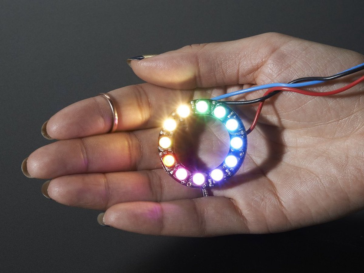 NeoPixel Ring - 12 x 5050 RGBW LEDs w/ Integrated Drivers - Natural White - 4500K Adafruit 2852
