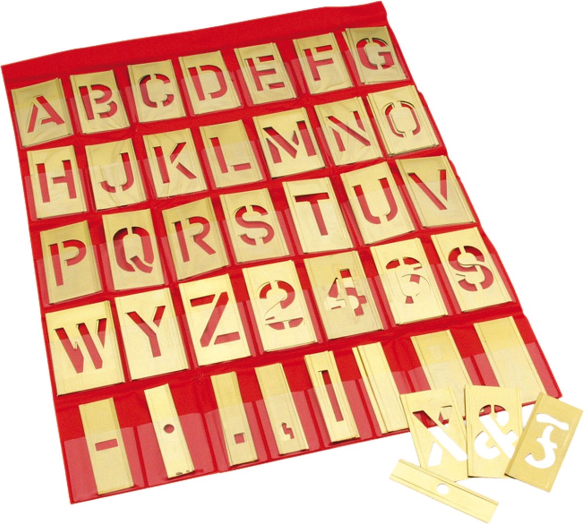 Adam Hall Adam Hall 5802 Schablonensatz Messing Schrifthöhe 50 mm - Gereedschap