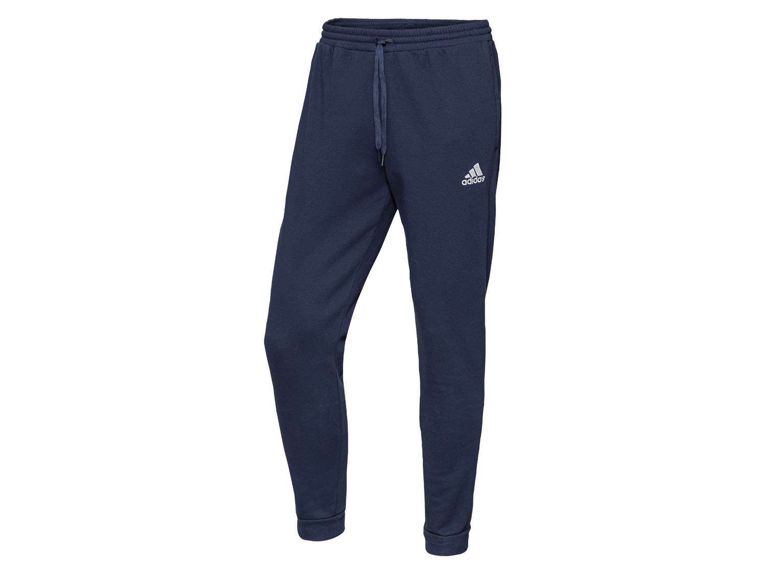 adidas Heren jogging broek met logo en ribboorden (L, Marineblauw)