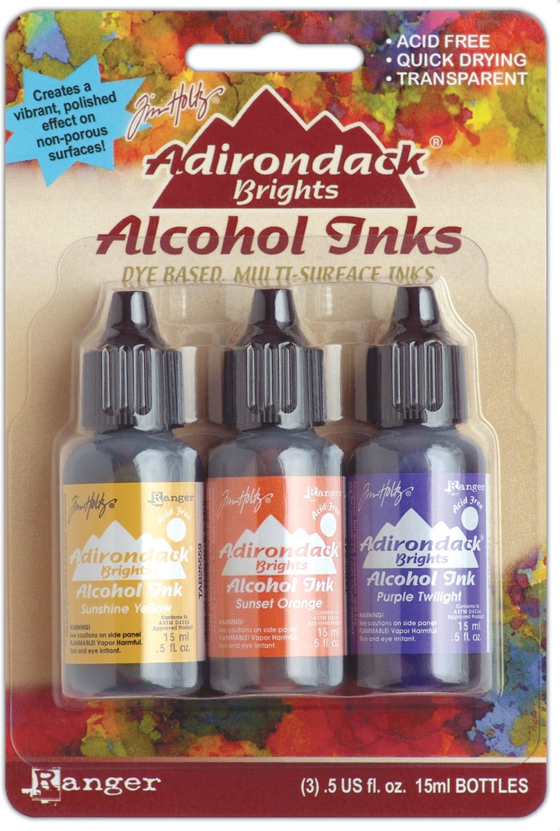   Alcohol Ink kit yellow orange purple