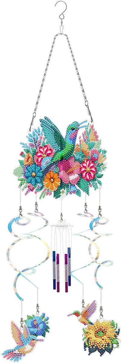 Adorzy Diamond Painting Windgong – Raamhanger - Diamond Painting Volwassenen – Diamond Painting Kinderen – Raamhanger Vogel - Kolibrie