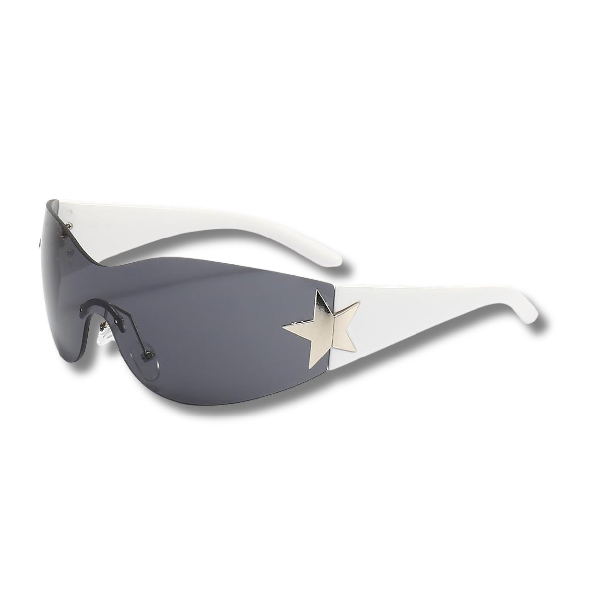 Y2k - Zonnebril - Sterren bril - Festivalbril - Technobril - Rave bril - Festival zonnebril - Wit - Koningsdag - Kingsday