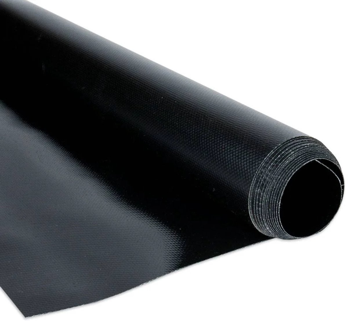 Afdekzeilwinkel - Pvc zeildoek - 650gr Zwart 9005 Glans - per meter of rol