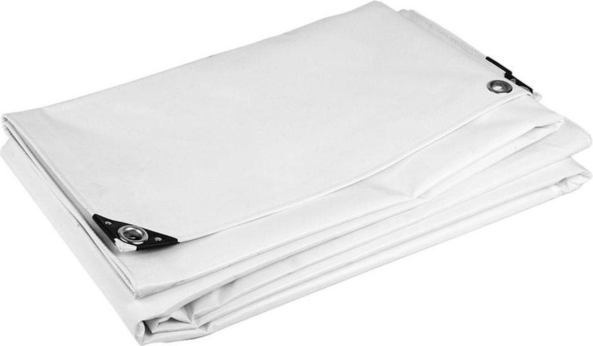 Wit PVC Afdekzeil 4x8 m (650gr/m2) - Stevig Bisonyl Dekzeil - Waterdicht Dekkleed voor Bescherming