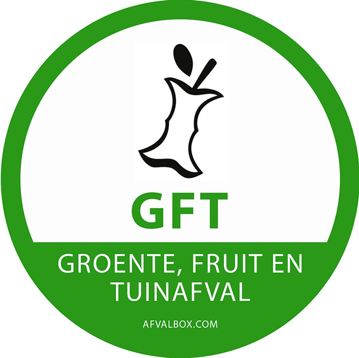 Stickers - Afvalsticker - Sticker afvalscheiding - Afvalscheidingssticker - milieuvriendelijke papieren sticker rond 13 cm - GFT - vuilnisbak sticker - afvalbak sticker - container stickers