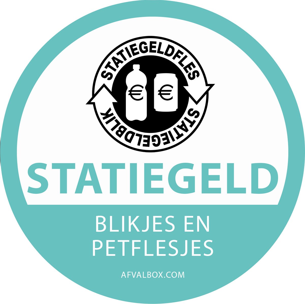 Stickers - Afvalsticker - Sticker afvalscheiding - Afvalscheidingssticker - milieuvriendelijke papieren sticker rond 13 cm - blikjes/petflesjes - vuilnisbak sticker - afvalbak sticker - container stickers