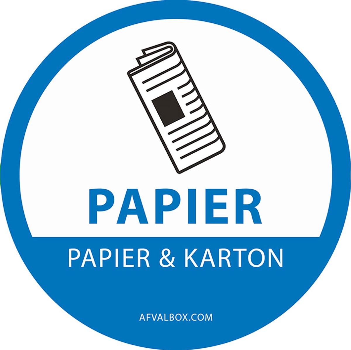 Stickers - Afvalsticker - Sticker afvalscheiding - Afvalscheidingssticker - milieuvriendelijke papieren sticker rond 13 cm - papier - vuilnisbak sticker - afvalbak sticker - container stickers