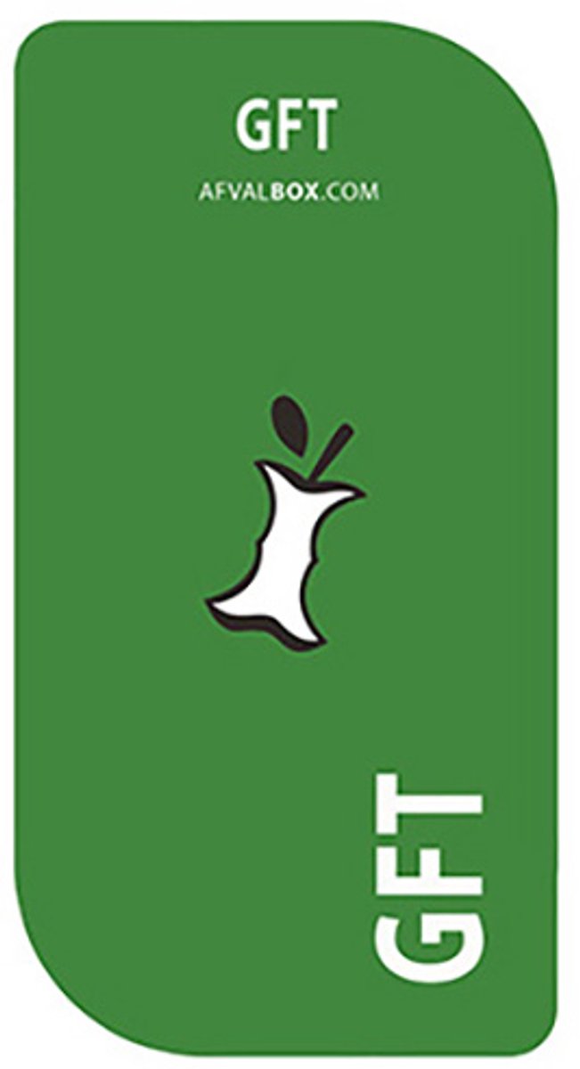 Stickers - Afvalstickers - Stickers afvalscheiding - Afvalscheidingsstickers - per stuk - afm.: 10x20 cm - GFT - vuilnisbak sticker - afvalbak sticker - container stickers - materiaal gelamineerd papier