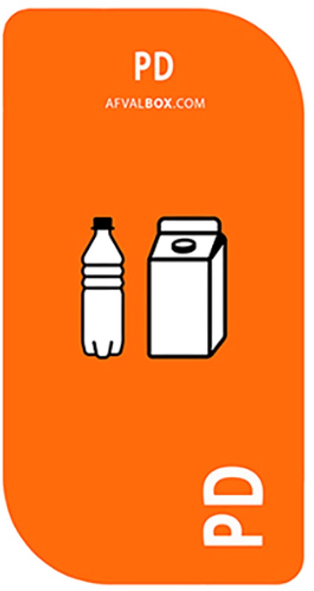 Stickers - Afvalstickers - Stickers afvalscheiding - Afvalscheidingsstickers - per stuk afm.: 10x20 cm - PD - vuilnisbak sticker - afvalbak sticker - container stickers - materiaal gelamineerd papier