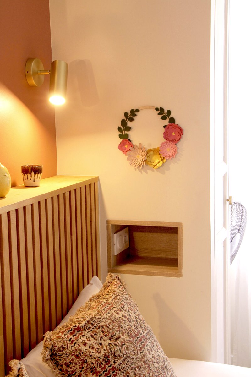 Bloemenkrans romantisch- 3D papieren origami model - doe-het-zelf - Knutselwerkjes - unieke kamerdecoratie!