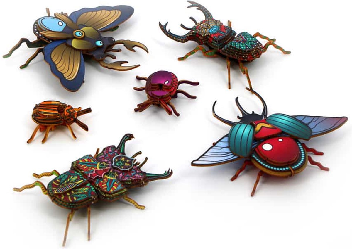 Exotische insecten set van karton - zet zelf in elkaar - unieke kamerdecoratie - knutselwerkjes