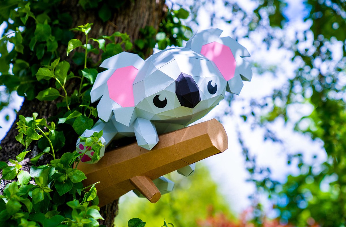 Koala - 3D Origami - Levens echt en super schattig!! - Zet zelf in elkaar - Kinderkamerdecoratie