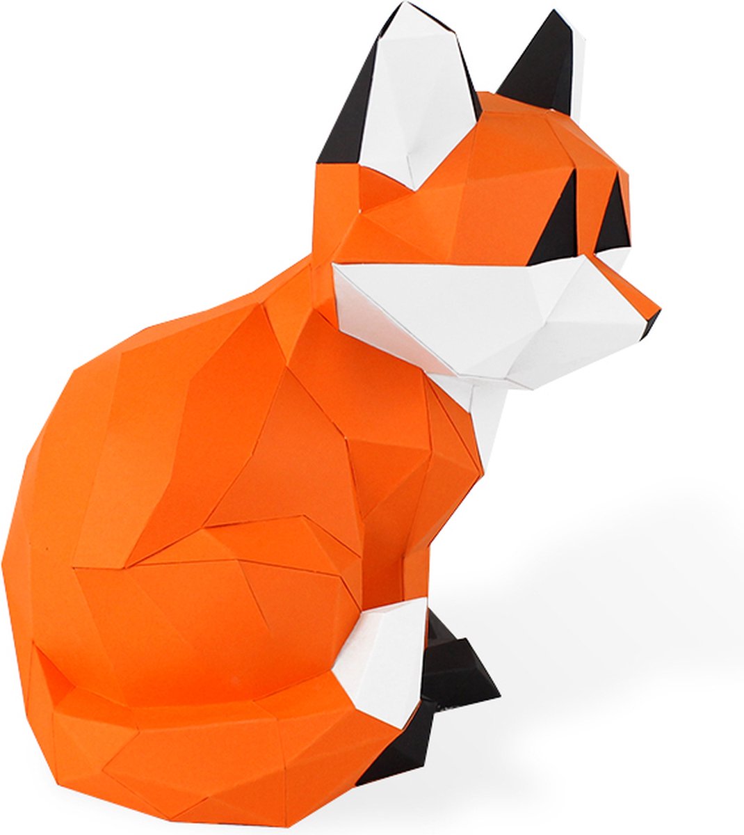 Zittende vos - 3D Origami - Super schattig! - Zet zelf in elkaar - Kinder- en baby kamerdecoratie