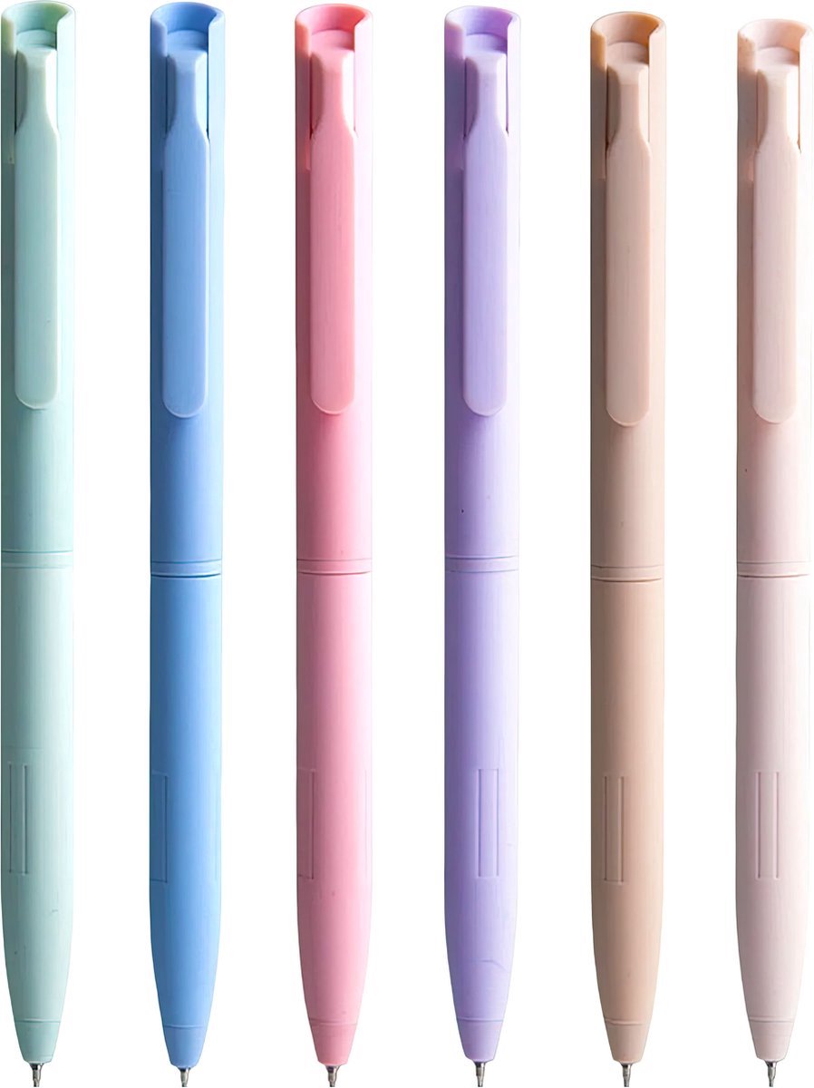 Ainy - Morandi kleuren balpennen - set van 6 stuks pennen voor kinderen en volwassenen - kawaii middelbare schoolspullen
