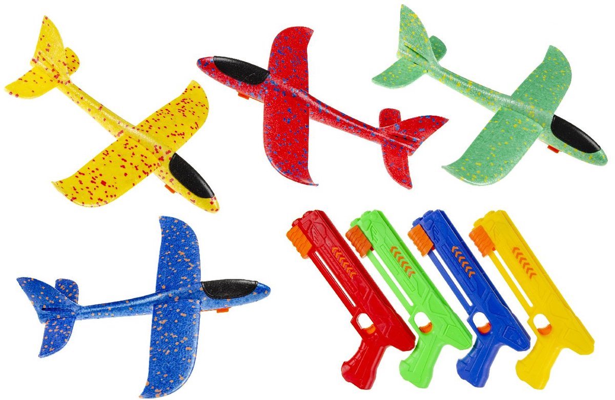 AirGlaiders - Afschiet Vliegtuig - foam - 34 x 31 cm - 1 stuks - rood